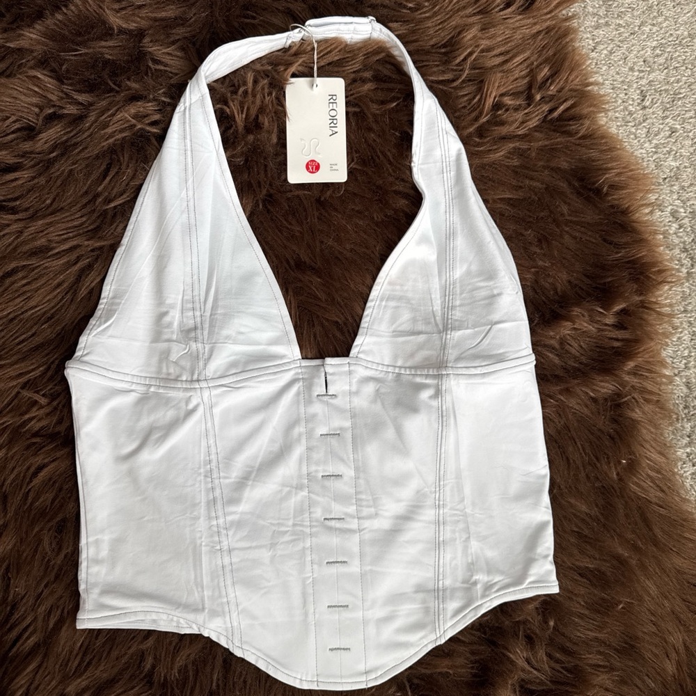 White Halter Top